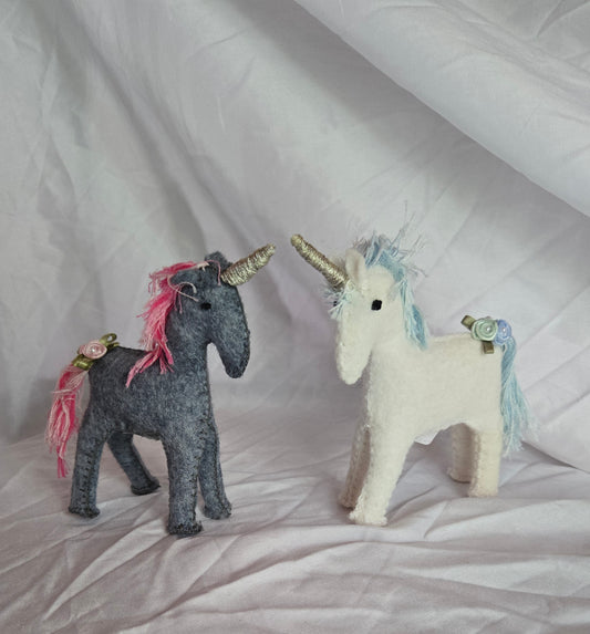 Felt Unicorn soft sculpture